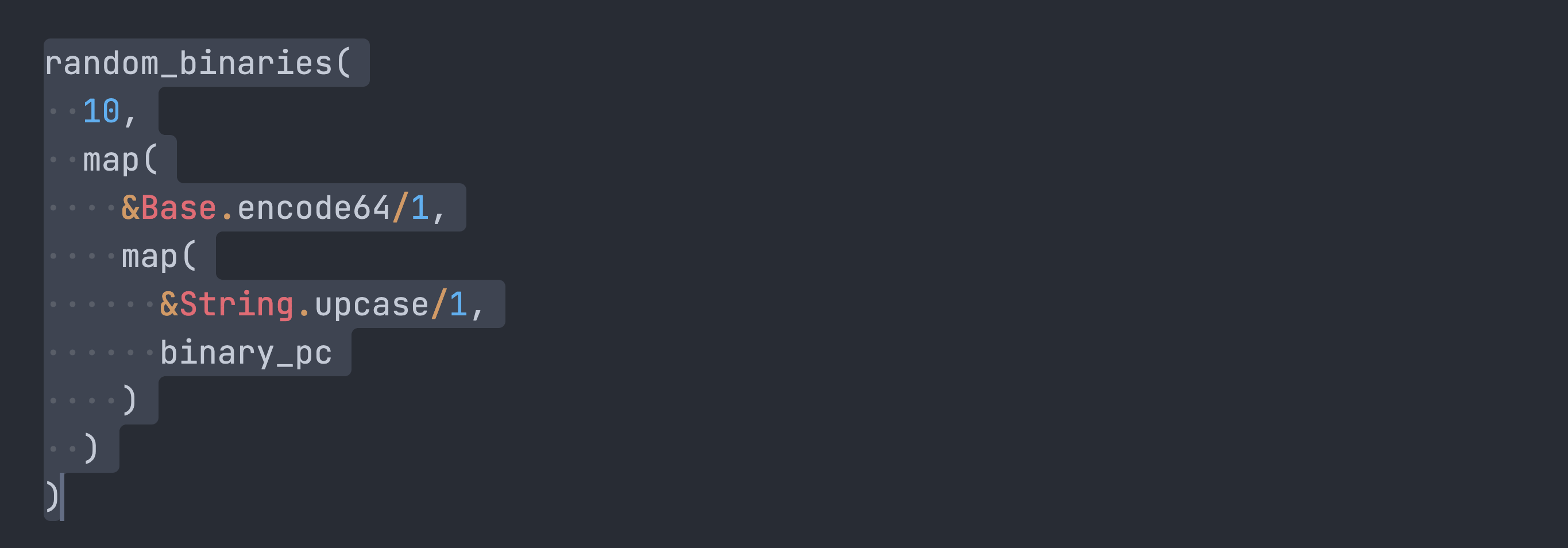 Container as last param with multi line formatting